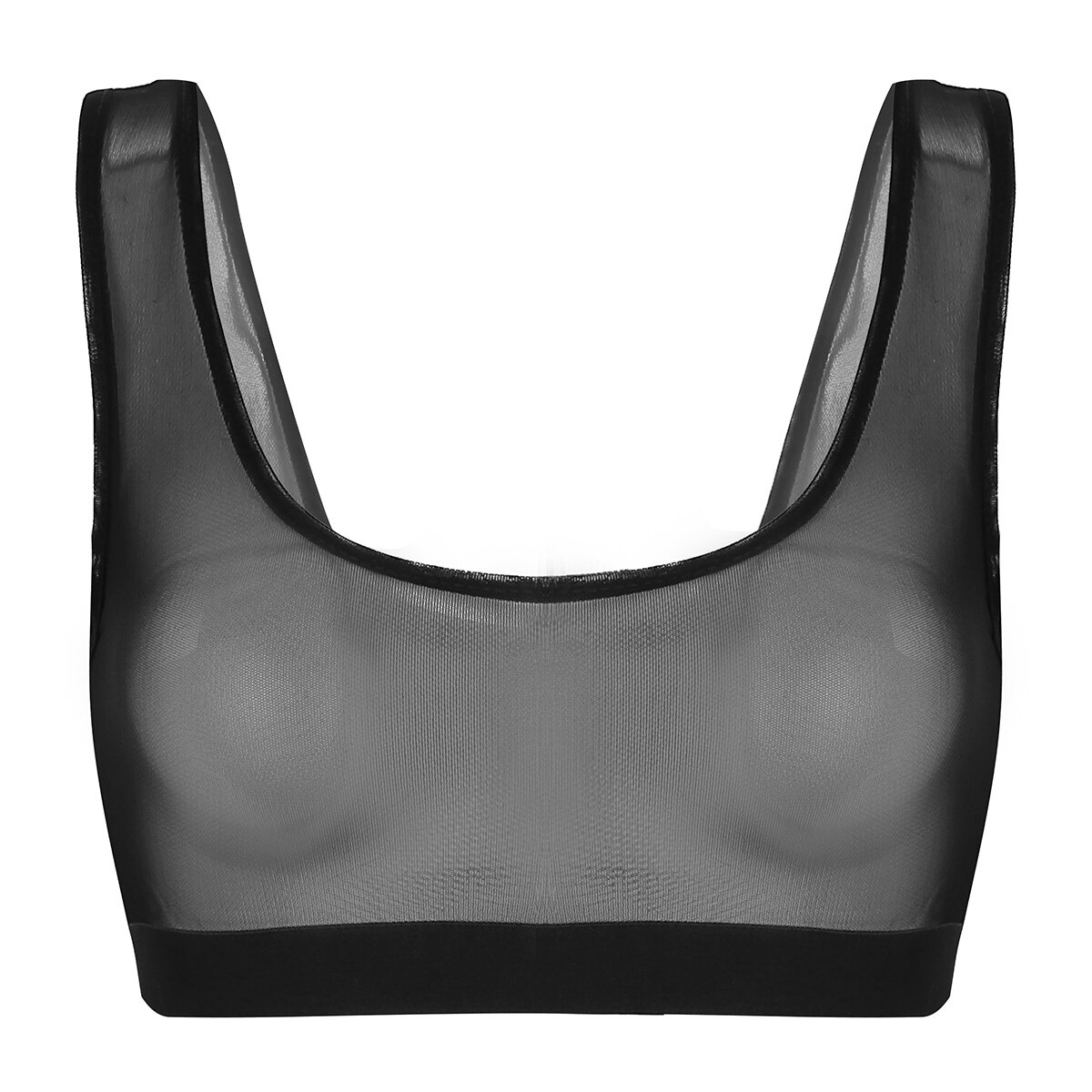 Female Transparent Erotic Bra / Sexy U Neck Lingerie with See Through Mesh - EVE's SECRETS