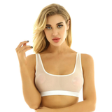 Female Transparent Erotic Bra / Sexy U Neck Lingerie with See Through Mesh - EVE's SECRETS
