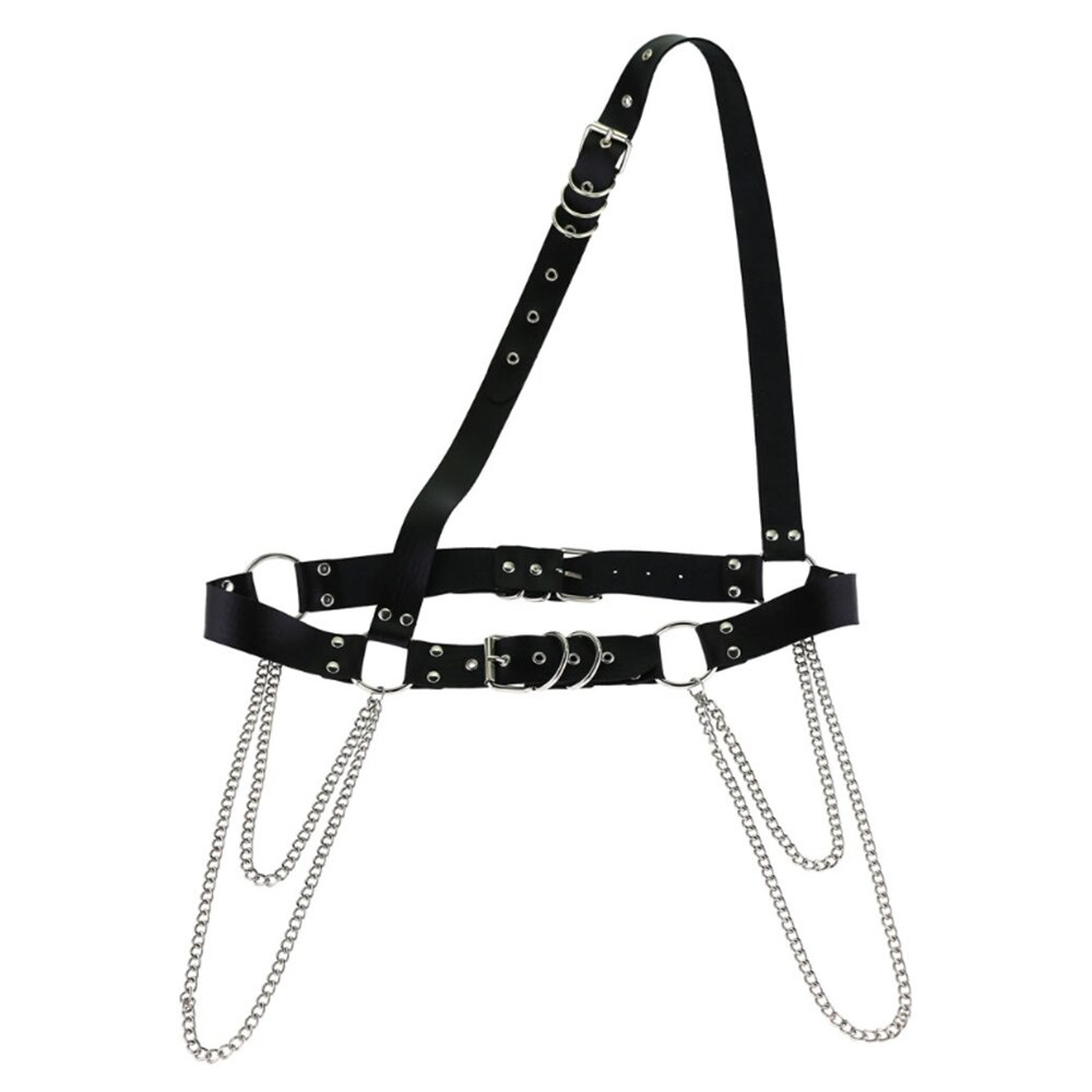 Fetish Fashion Adjustable Tassel Chain Belt Harness / Sexy PU leather Belt for Men and Women - EVE's SECRETS