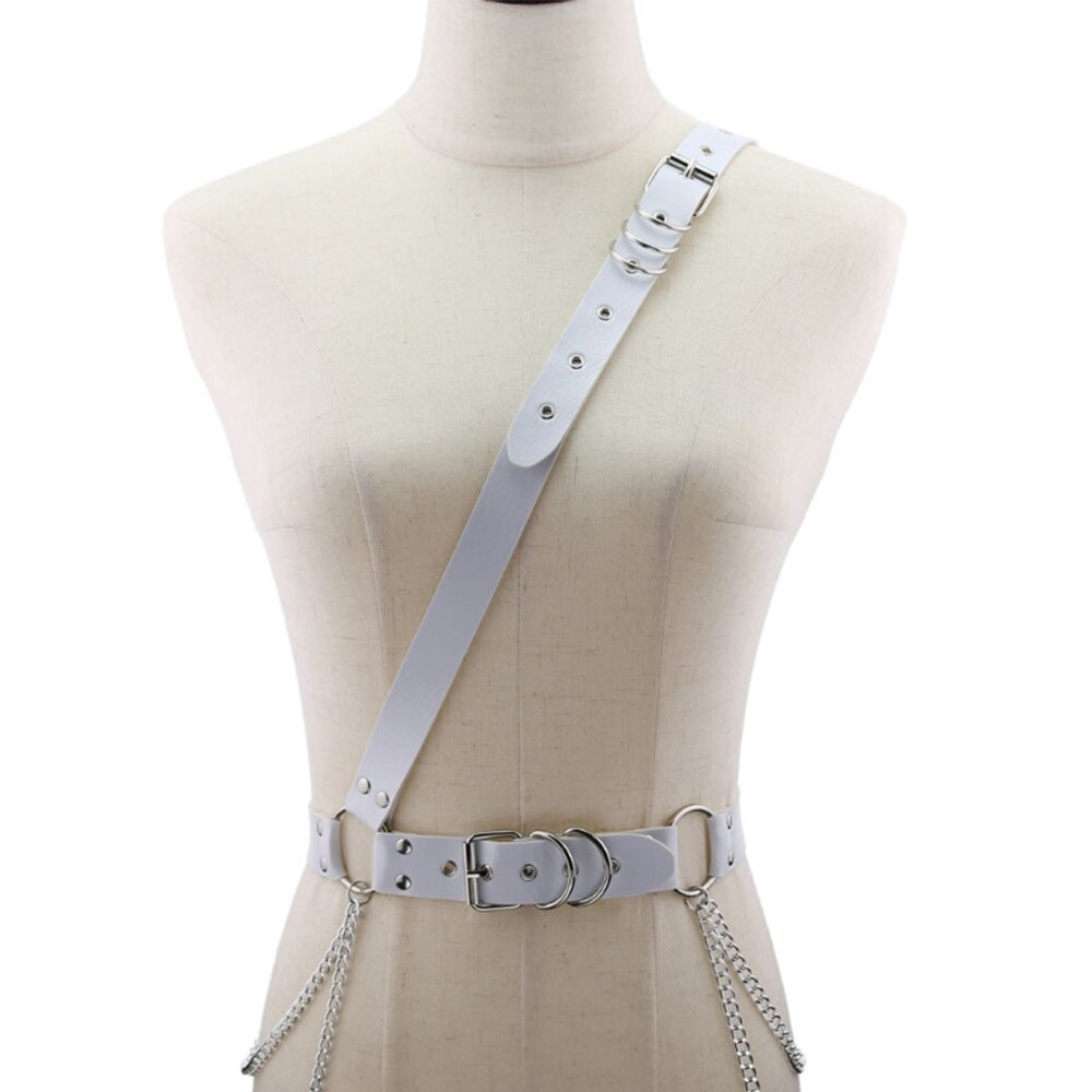 Fetish Fashion Adjustable Tassel Chain Belt Harness / Sexy PU leather Belt for Men and Women - EVE's SECRETS