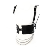 Fetish Fashion Chain Belt for Women / Faux Leather Wide Waist Body Harness / BDSM Corset Belt - EVE's SECRETS