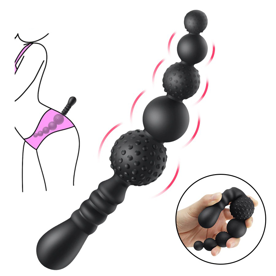 Flexible Anal Beads in Black Color / Sex Toy for Men and Women - EVE's SECRETS