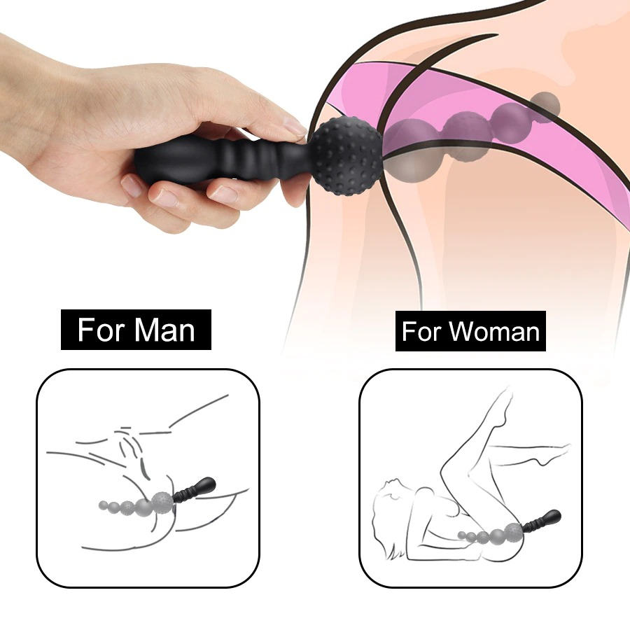 Flexible Anal Beads in Black Color / Sex Toy for Men and Women - EVE's SECRETS