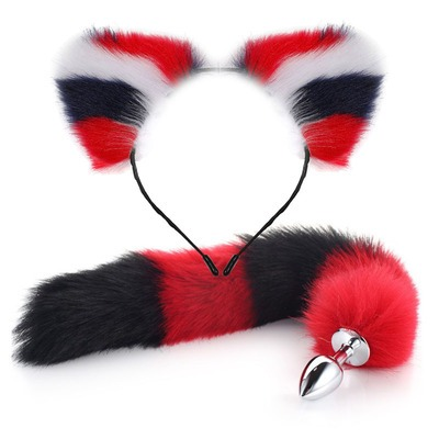 Fox Tail Anal Plug with Headband in Different Color Options / Metal Sex Toys for Erotic Cosplay - EVE's SECRETS