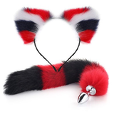 Fox Tail Anal Plug with Headband in Different Color Options / Metal Sex Toys for Erotic Cosplay - EVE's SECRETS