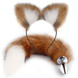 Fox Tail Anal Plug with Headband in Different Color Options / Metal Sex Toys for Erotic Cosplay - EVE's SECRETS
