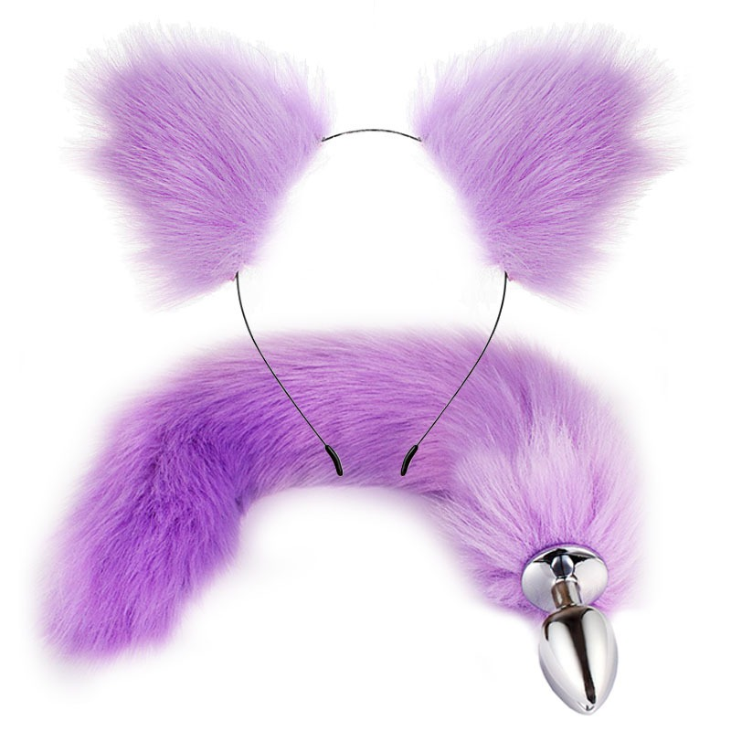 Fox Tail Anal Plug with Headband in Different Color Options / Metal Sex Toys for Erotic Cosplay - EVE's SECRETS