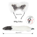 Fox Tail Anal Plug with Headband in Different Color Options / Metal Sex Toys for Erotic Cosplay - EVE's SECRETS