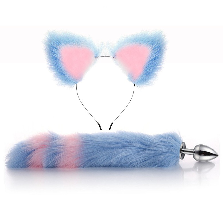 Fox Tail Anal Plug with Headband in Different Color Options / Metal Sex Toys for Erotic Cosplay - EVE's SECRETS