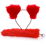 Fox Tail Anal Plug with Headband in Different Color Options / Metal Sex Toys for Erotic Cosplay - EVE's SECRETS