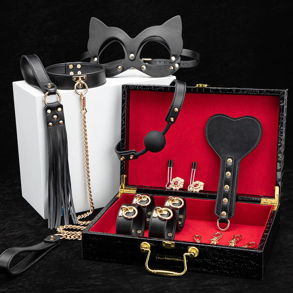 Genuine Leather BDSM Kit / Fetish Bondage 8-Piece Set for Erotic Games - EVE's SECRETS