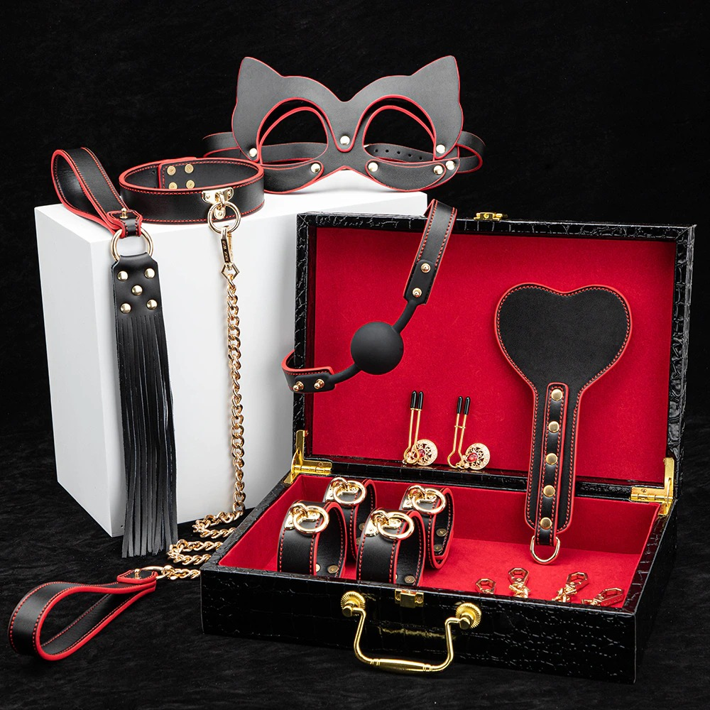 Genuine Leather BDSM Kit / Fetish Bondage 8-Piece Set for Erotic Games - EVE's SECRETS