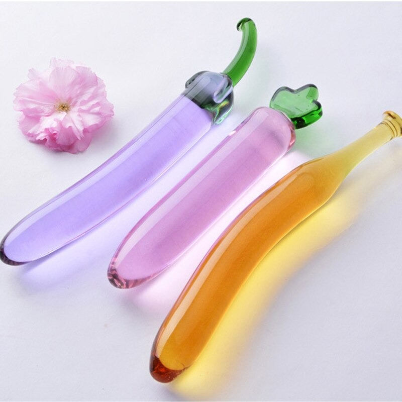 Glass Anal Plug Fruits and Vegs Masturbation Sex Toys / G-Spot Prostate Massager of Erotic Toys - EVE's SECRETS