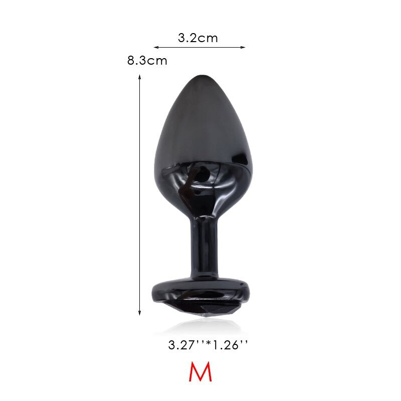 Gunmetal Heart Shape Stainless Steel Butt Plug / Dildo Vibrator Anal Plug / Adult Massager Toy - EVE's SECRETS