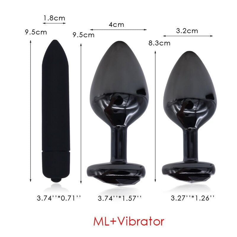 Gunmetal Heart Shape Stainless Steel Butt Plug / Dildo Vibrator Anal Plug / Adult Massager Toy - EVE's SECRETS
