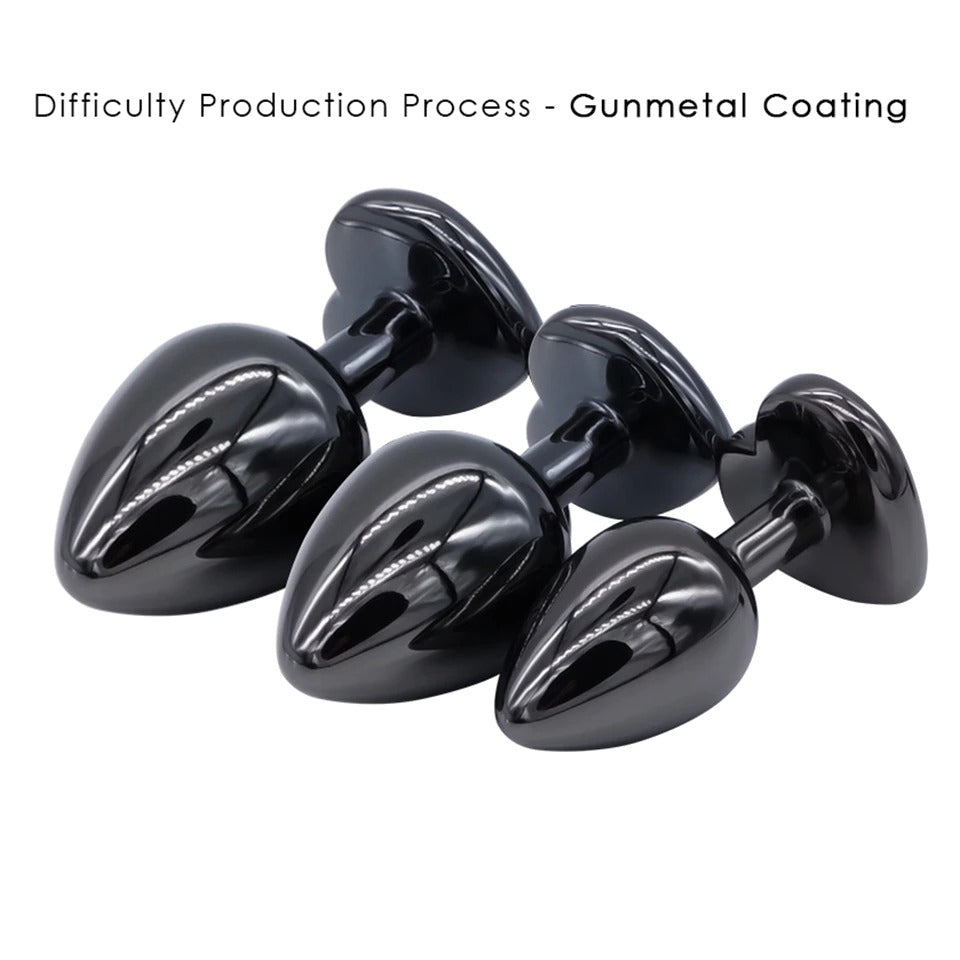 Gunmetal Heart Shape Stainless Steel Butt Plug / Dildo Vibrator Anal Plug / Adult Massager Toy - EVE's SECRETS