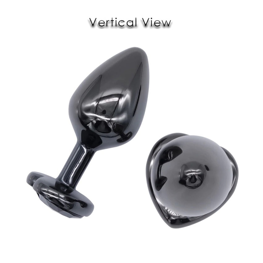 Gunmetal Heart Shape Stainless Steel Butt Plug / Dildo Vibrator Anal Plug / Adult Massager Toy - EVE's SECRETS