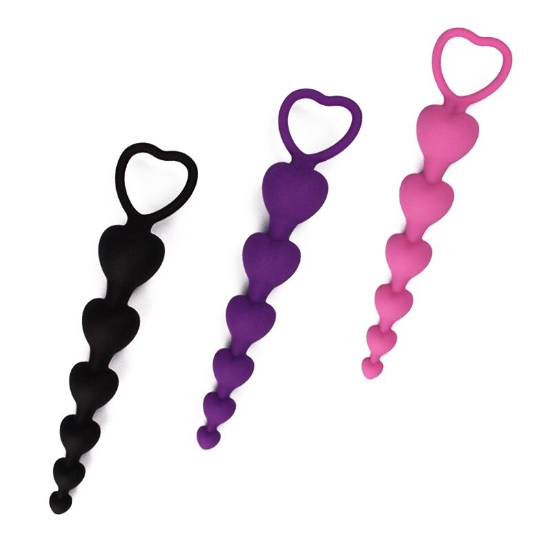 Heart Shaped Silicone Anal Beads / Sexual Butt Plug Balls / Sex Toys For Women - EVE's SECRETS