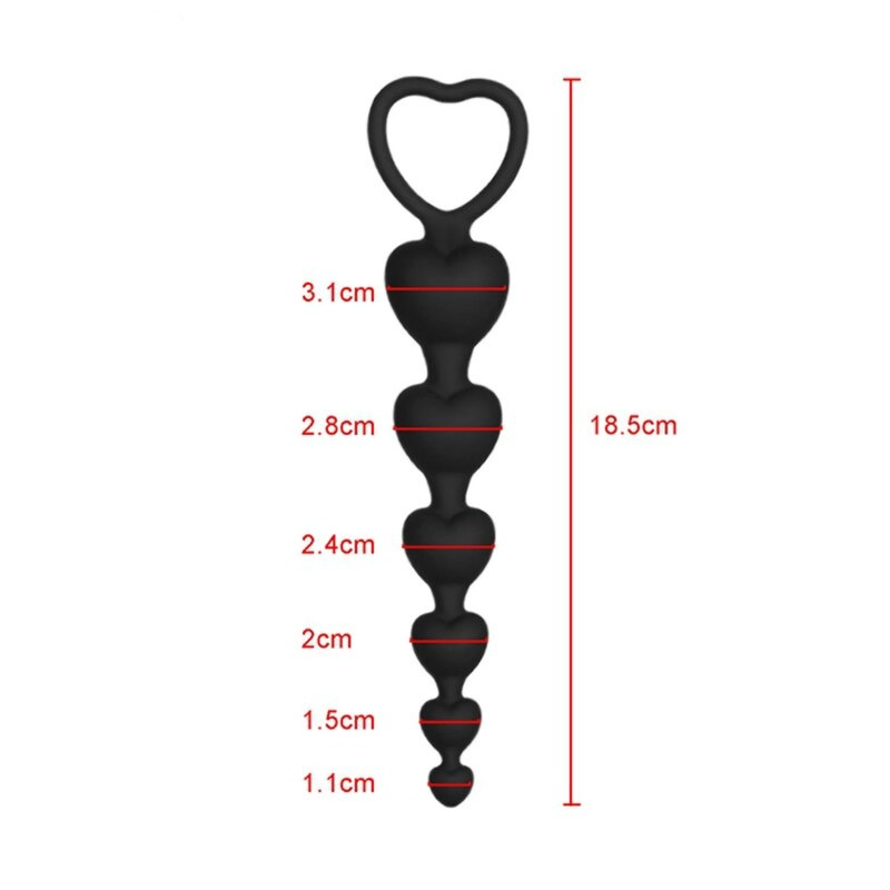 Heart Shaped Silicone Anal Beads / Sexual Butt Plug Balls / Sex Toys For Women - EVE's SECRETS