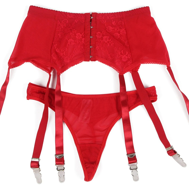 High Waisted Garter Belt with Panties / Women's Sexy Lace Lingerie in Different Colors - EVE's SECRETS