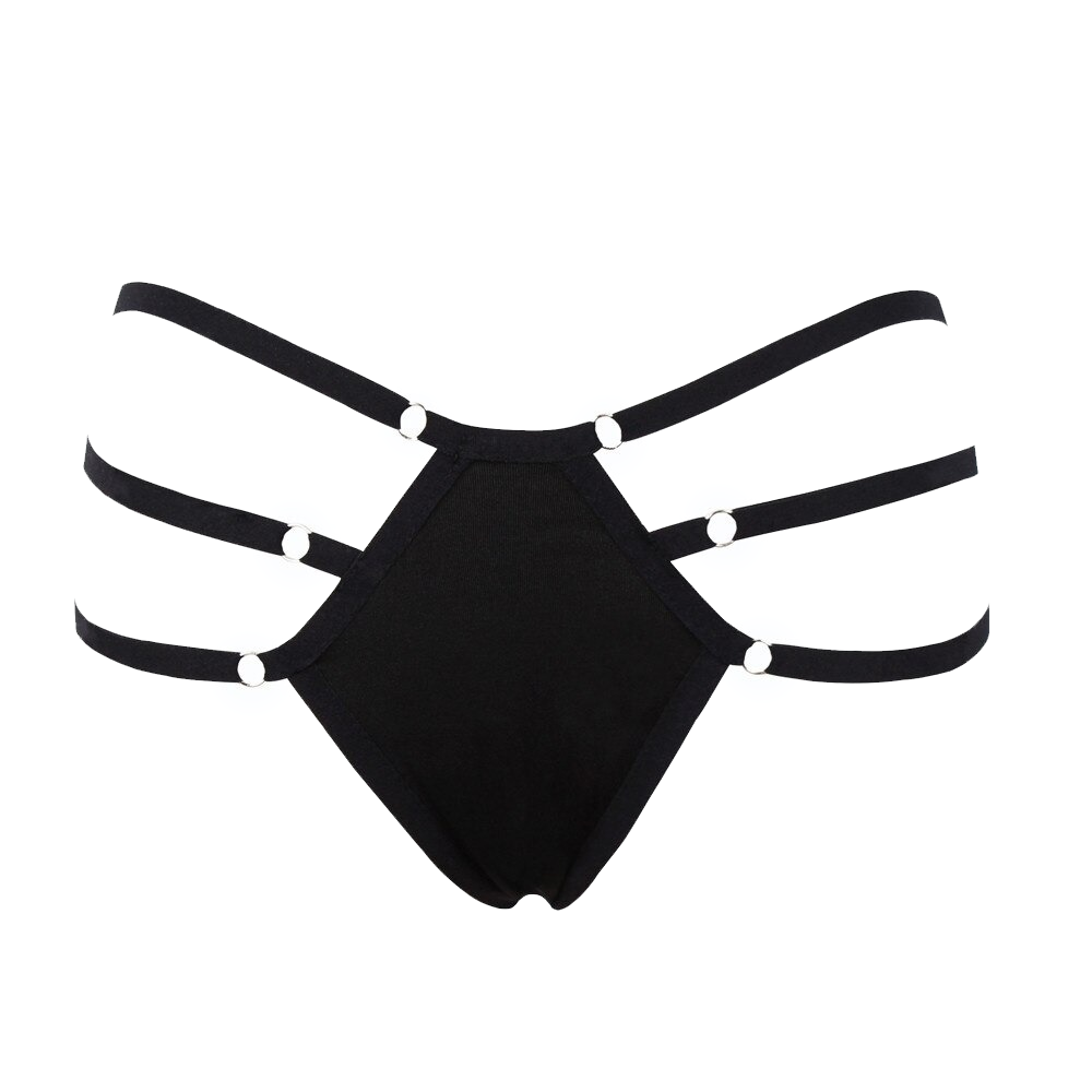 High Waisted Panties with Straps and Rings / Women's Original Lingerie - EVE's SECRETS