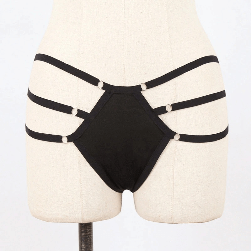 High Waisted Panties with Straps and Rings / Women's Original Lingerie - EVE's SECRETS