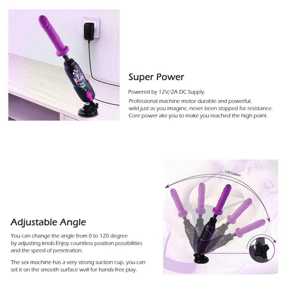 HISMITH Pro Traveler 2.0 Mini Sex Machine / App Remote Control KlicLok Sex Machine Gun with Suction Cup and Silicone Dildo - EVE's SECRETS