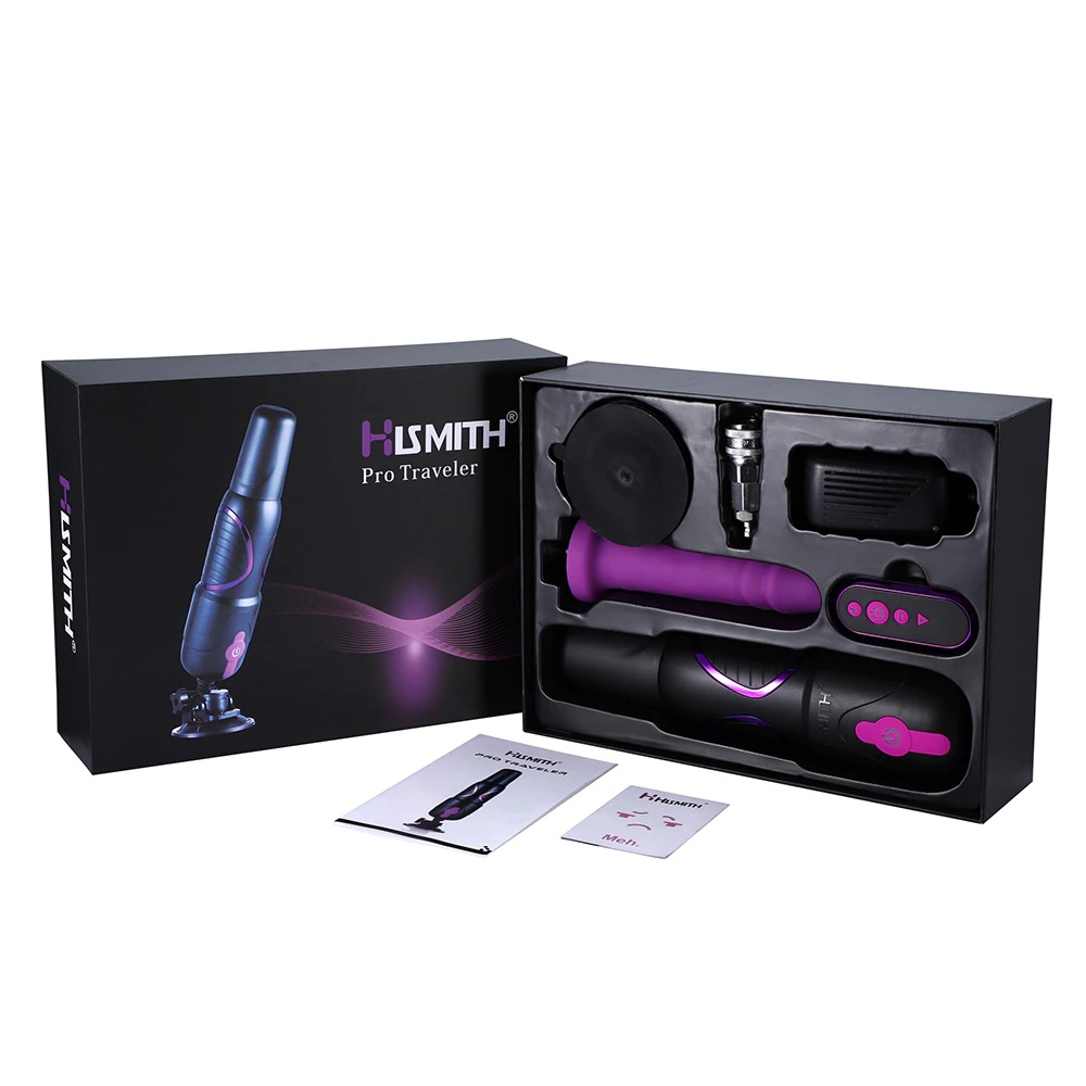 HISMITH Pro Traveler 2.0 Mini Sex Machine / App Remote Control KlicLok Sex Machine Gun with Suction Cup and Silicone Dildo - EVE's SECRETS