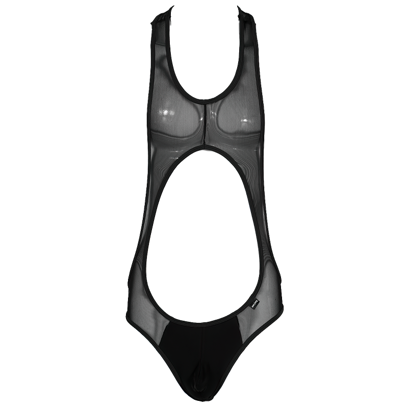 Hollow Out Sleeveless See-Through Men's Swimsuit / Fitness Wrestling Sexy Leotard Skinny Jumpsuit - EVE's SECRETS