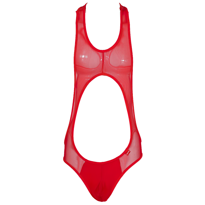 Hollow Out Sleeveless See-Through Men's Swimsuit / Fitness Wrestling Sexy Leotard Skinny Jumpsuit - EVE's SECRETS