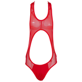 Hollow Out Sleeveless See-Through Men's Swimsuit / Fitness Wrestling Sexy Leotard Skinny Jumpsuit - EVE's SECRETS