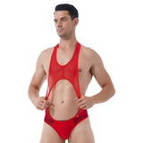 Hollow Out Sleeveless See-Through Men's Swimsuit / Fitness Wrestling Sexy Leotard Skinny Jumpsuit - EVE's SECRETS