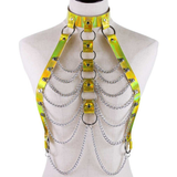 Holographic Chain Body Harness / Body Chain Bra Top Bondage / Fetish Rave Outfit for Women - EVE's SECRETS
