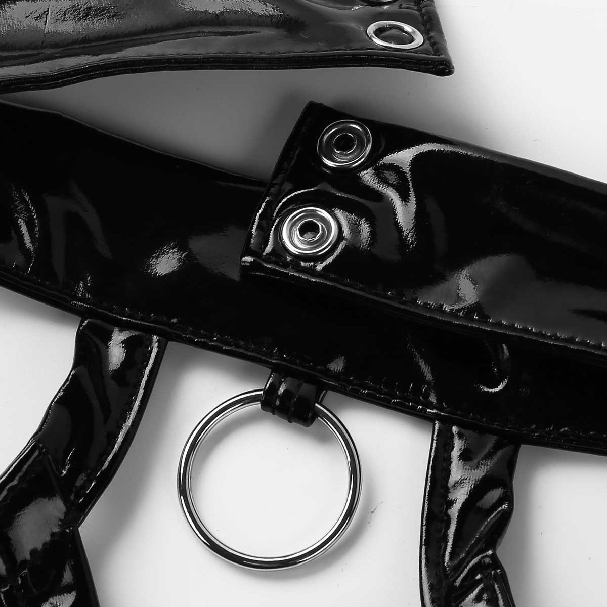 Hot Wet Look Exotic Teddies Leather Lingerie / Nipples Cups Zippered Crotch / High Cut Body Harness - EVE's SECRETS