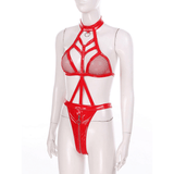 Hot Wet Look Exotic Teddies Leather Lingerie / Nipples Cups Zippered Crotch / High Cut Body Harness - EVE's SECRETS