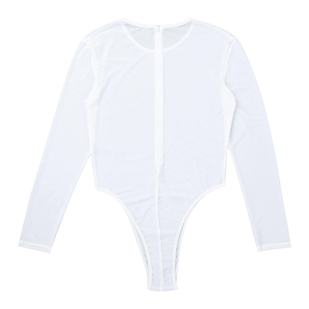 Men's Transparent Mesh Bodysuit with Zipper Back / Male Sexy High Cut See-Through Underwear - EVE's SECRETS