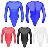 Men's Transparent Mesh Bodysuit with Zipper Back / Male Sexy High Cut See-Through Underwear - EVE's SECRETS