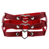 Intimate Elastic Leg Ring Harness with Metal Heart / Women's Synthetic Leather Harness - EVE's SECRETS