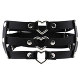 Intimate Elastic Leg Ring Harness with Metal Heart / Women's Synthetic Leather Harness - EVE's SECRETS