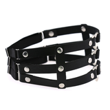 Intimate Elastic Leg Ring Harness with Metal Heart / Women's Synthetic Leather Harness - EVE's SECRETS