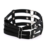 Intimate Elastic Leg Ring Harness with Metal Heart / Women's Synthetic Leather Harness - EVE's SECRETS