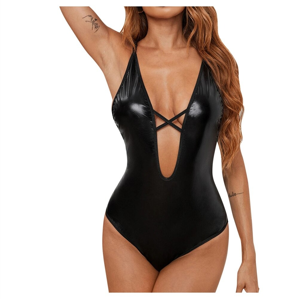 Intimate PU Leather Lingerie for Ladies / Women's Erotic Underwear Sets / Black Sexy Bodysuit - EVE's SECRETS