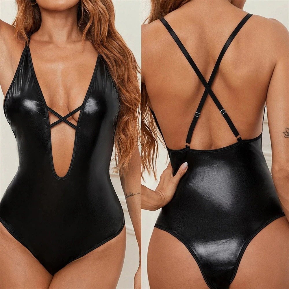 Intimate PU Leather Lingerie for Ladies / Women's Erotic Underwear Sets / Black Sexy Bodysuit - EVE's SECRETS