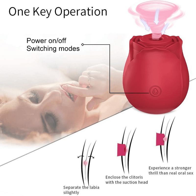 Intimate Sucking Vibrator for Women / Rose Shape Clitoris Stimulation / Adult Powerful Sex Toy - EVE's SECRETS