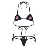 Intimates Bra Sets for Ladies / Sexy Lingerie with Embroidered Paw / Women's Erotic G-string