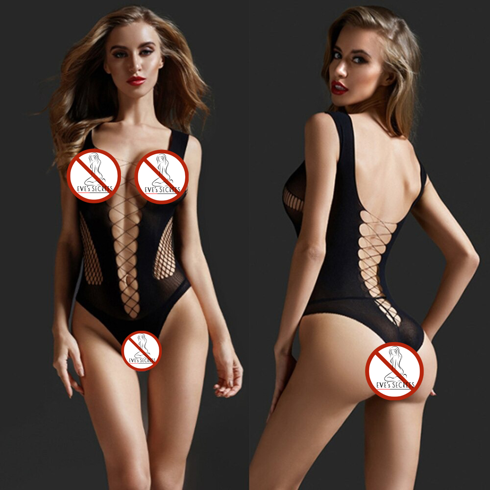 Ladies Erotic Adult Underwear / Sexy Transparent Bodysuit with Lace and Mesh - EVE's SECRETS