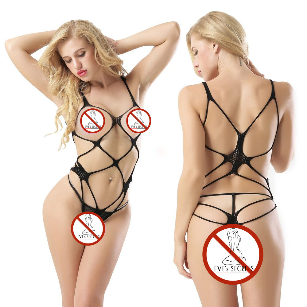 Ladies Erotic Adult Underwear / Sexy Transparent Bodysuit with Lace and Mesh - EVE's SECRETS
