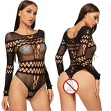 Ladies Erotic Adult Underwear / Sexy Transparent Bodysuit with Lace and Mesh - EVE's SECRETS