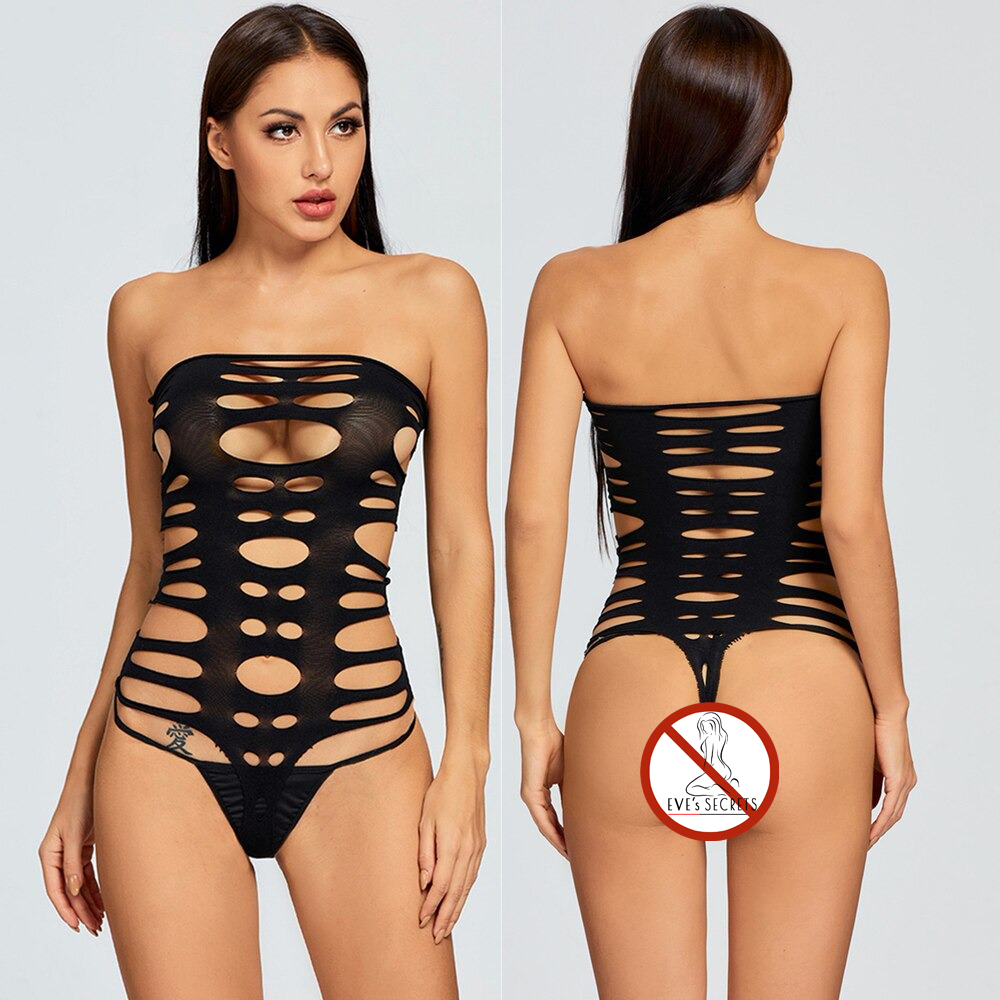 Ladies Erotic Adult Underwear / Sexy Transparent Bodysuit with Lace and Mesh - EVE's SECRETS