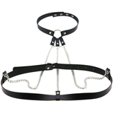 Ladies Leather Straps Body Suspenders with Chains / Fetish Styled Body Harness Accessories - EVE's SECRETS